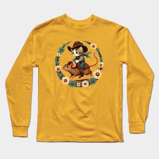 Western Cowboy Cat Long Sleeve T-Shirt